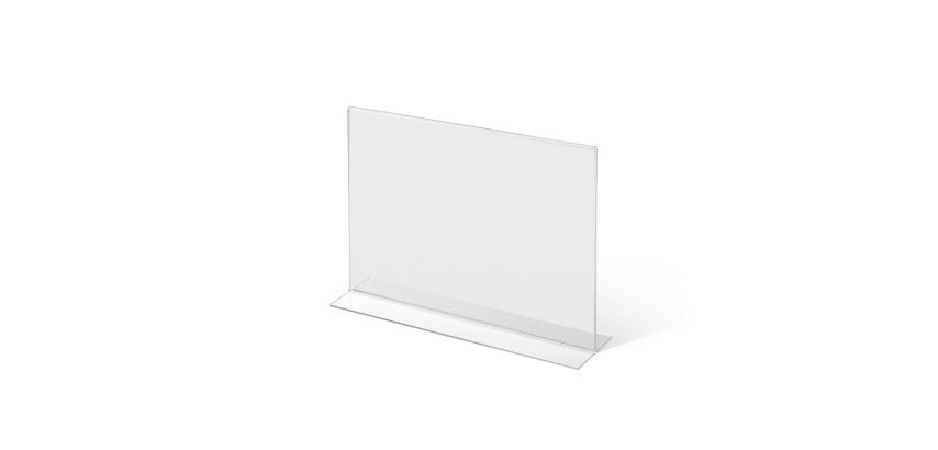 Présentoir de table double face T - Stand acrylique transparent