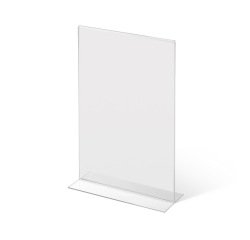 Soporte para Folletos y Menús Forma T A4 Vertical