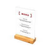 Support de menu en bois en T Format A5 Portrait