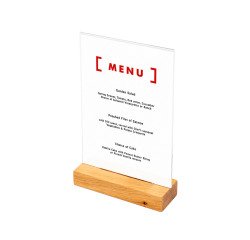 Support de menu en bois en T Format A5 Portrait