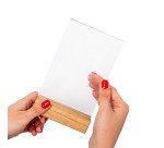 Support de menu en bois en T Format A5 Portrait