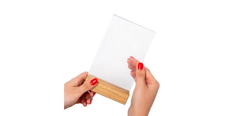 Support de menu en bois en T Format A5 Portrait