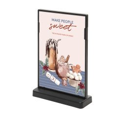 Scritto® Porta Menú T A6 Negro