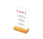 Support de menu en bois en T Format A6 Portrait