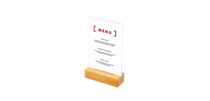 Wooden T Stand Menu Holder Portrait A6