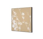 Décoration Murale en Tissu SET 40 x 40 Fleurs De Cerisier Japonais Beige