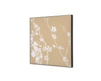Decoración Textil de Pared SET 40 x 40 Flor de Cerezo Japonés Beige