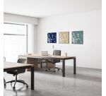 Décoration Murale en Tissu SET 40 x 40 Fleurs De Cerisier Japonais Beige