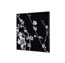 Textile Wall Decoration SET 40 x 40 Japanese Blossom Black I7