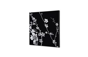 decoración textil de Pared SET 40 x 40 Flor de Cerezo Japonés Negro