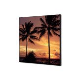 Decoración Textil de Pared SET 40 x 40 Palmeras Puesta de Sol