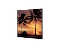 Wanddecoratie Textiel SET 40 x 40 Palmbomen Zonsondergang