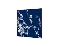 Décoration Murale en Tissu SET 40 x 40 Fleurs De Cerisier Japonais Bleu