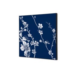 Wanddecoratie Textiel SET 40 x 40 Japanse Bloesem Blauw