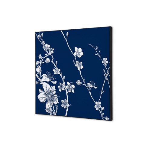 decoración textil de Pared SET 40 x 40 Flor de Cerezo Japonés Azul