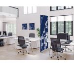 Décoration Murale en Tissu SET 40 x 40 Fleurs De Cerisier Japonais Bleu