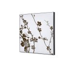 Décoration Murale en Tissu SET 40 x 40 Fleurs De Cerisier Japonais Brun Foncé