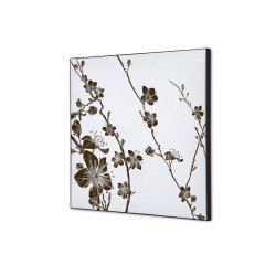 Textile Wall Decoration SET 40 x 40 Japanese Blossom Dark Brown I9