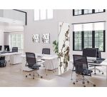 Décoration Murale en Tissu SET 40 x 40 Fleurs De Cerisier Japonais Brun Foncé