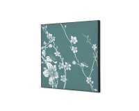 Décoration Murale en Tissu SET 40 x 40 Fleurs De Cerisier Japonais Vert