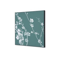 Wanddecoratie Textiel SET 40 x 40 Japanse Bloesem Groen