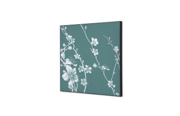 decoración textil de Pared SET 40 x 40 Flor de Cerezo Japonés Verde