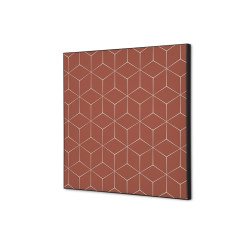 Wanddecoratie Textiel SET 40 x 40 Hexagon Donkerbruin
