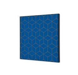 Wanddecoratie Textiel SET 40 x 40 Hexagon Blauw-Bruin