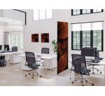 Décoration Murale en Tissu SET 40 x 40 Feuillage Rouge