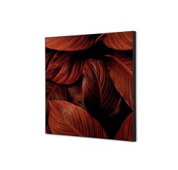 Wanddecoratie Textiel SET 40 x 40  Botanische Bladeren Rood