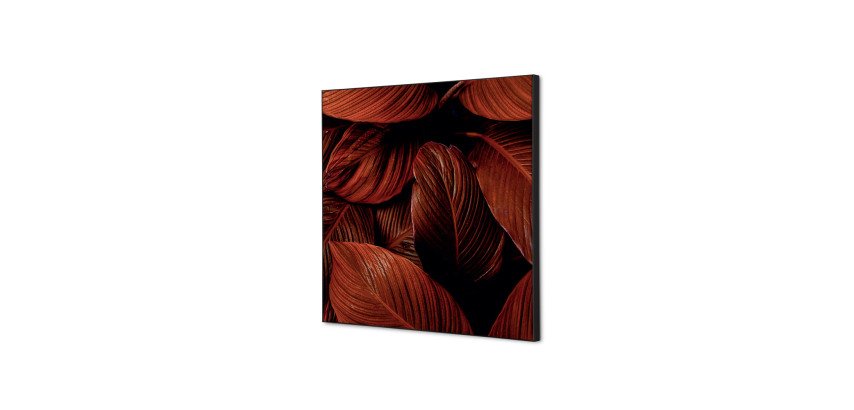 Décoration Murale en tissu SET 40 x 40 Feuillage Rouge