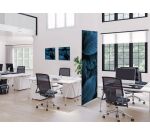 Décoration Murale en Tissu SET 40 x 40 Feuillage Bleu