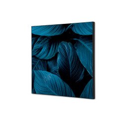 Wanddecoratie Textiel SET 40 x 40 Botanische Bladeren Blauw