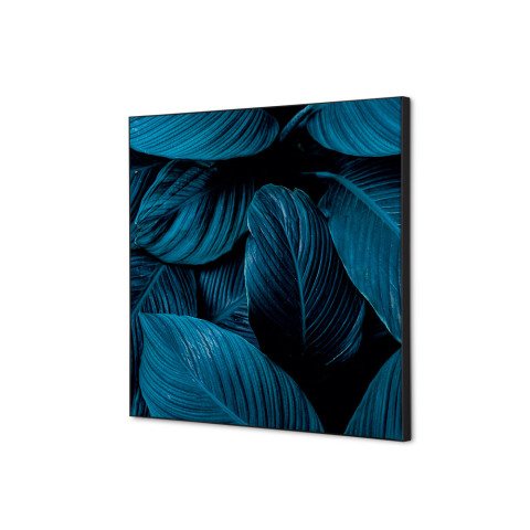 decoración textil de Pared SET 40 x 40 Hoja Botánica Azul