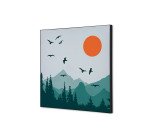 Décoration Murale en Tissu SET 40 x 40 Soleil Et Oiseaux