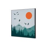 Decoración Textil de Pared SET 40 x 40 Sol y Pájaros
