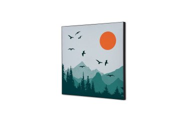 decoración textil de Pared SET 40 x 40 Sol y Pájaros
