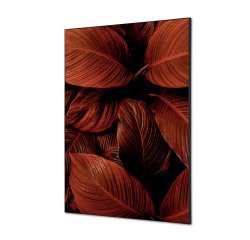 Decoración Textil de Pared SET A1 Hoja Botánica Roja
