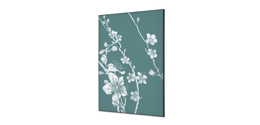 Textile Wall Decoration SET A1 Japanese Blossom Green I10