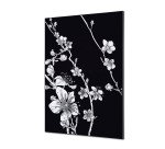 Textile Wall Decoration SET A1 Japanese Blossom Black I7