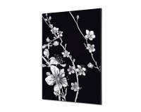 Décoration Murale en Tissu SET A1 Fleurs De Cerisier Japonais Noir
