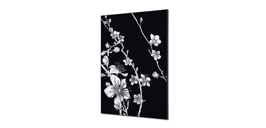 Textile Wall Decoration SET A1 Japanese Blossom Black I7