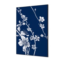 Textile Wall Decoration SET A1 Japanese Blossom Blue I8