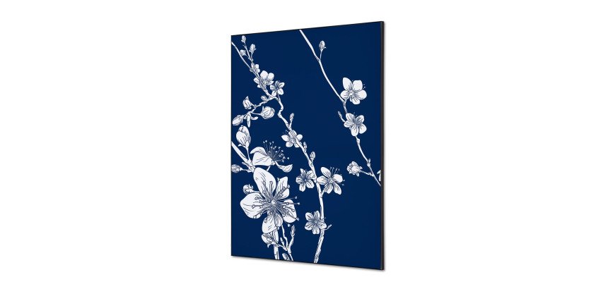 Textile Wall Decoration SET A1 Japanese Blossom Blue I8