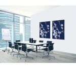 Textile Wall Decoration SET A1 Japanese Blossom Blue I8
