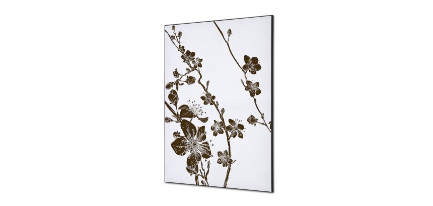 Textile Wall Decoration SET A1 Japanese Blossom Dark Brown I9