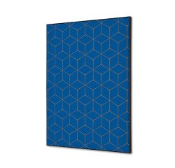 Wanddecoratie Textiel SET A2 Hexagon Blauw-Bruin