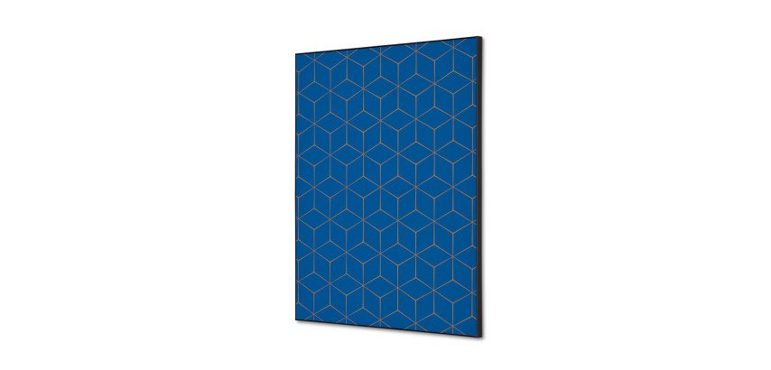 Spannstoff Wanddekoration SET A2 Hexagon Blau-Braun