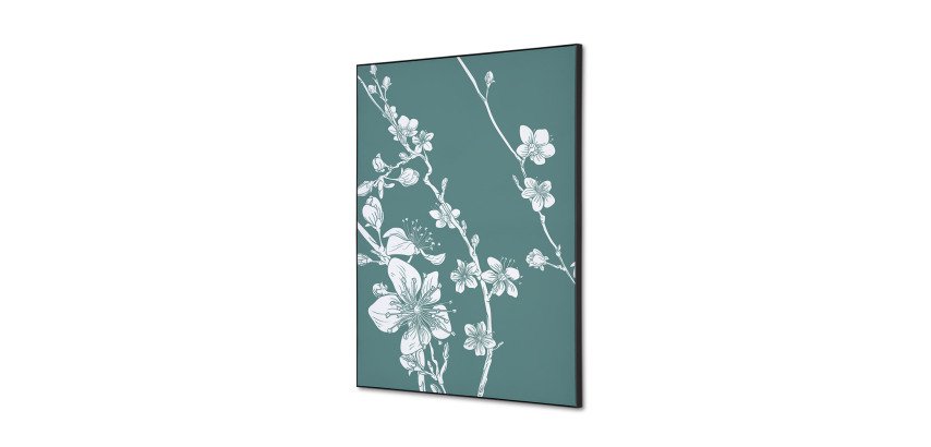 Décoration Murale en tissu SET A2 Fleurs de Cerisier Japonais Vert