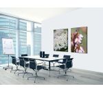 Wanddecoratie Textiel SET A2 Roze Bloem Erica